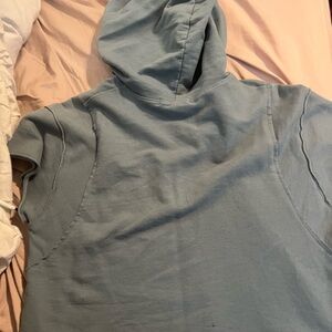 Blue Short Sleeve Hoodie